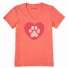 Best * Promo Life Is Good Mango Orange 'Love' Animal Heart Crusher-Lite Crewneck Tee Women