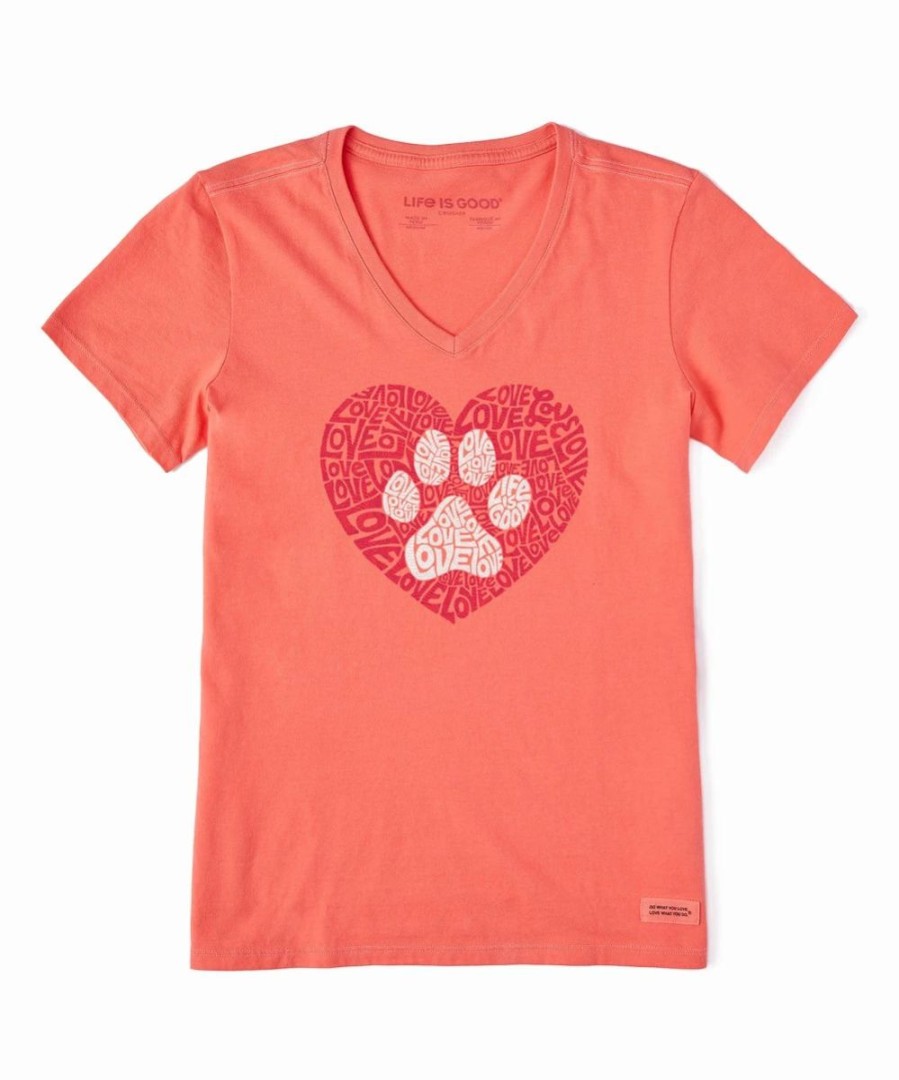 Best * Promo Life Is Good Mango Orange 'Love' Animal Heart Crusher-Lite Crewneck Tee Women