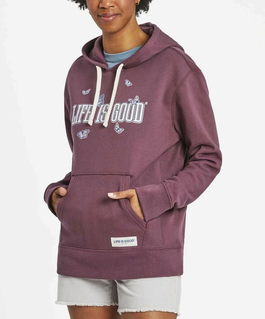 Wholesale * Coupon Life Is Good Mahogany Brown 'Life Is Good' Butterfly Hoodie Women