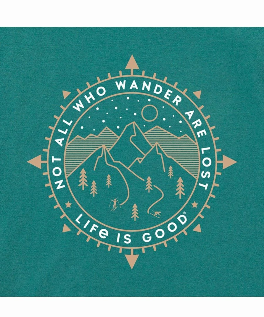 Best * Buy Life Is Good Spruce Green 'Wander' Ski Coin Crusher Crewneck Tee Men & Big