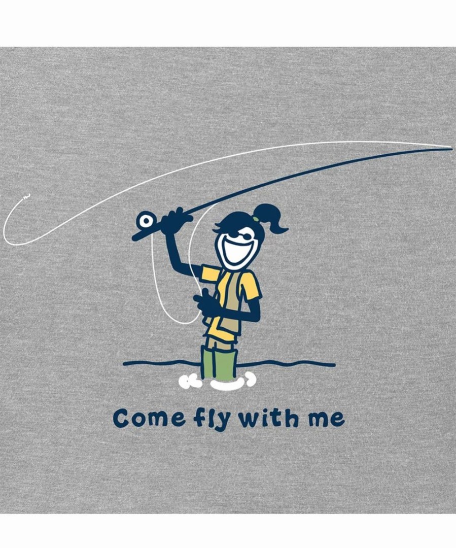 Clearance * Brand New Life Is Good Heather Gray Jackie 'Come Fly With Me' Crusher Tee Women & Plus