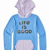 Best * Best Sale Life Is Good Cornflower Blue Crusher Stack Flower Hoodie Kids