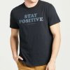 Clearance * Cheapest Life Is Good Jet Black 'Stay Positive' Crewneck Tee Men