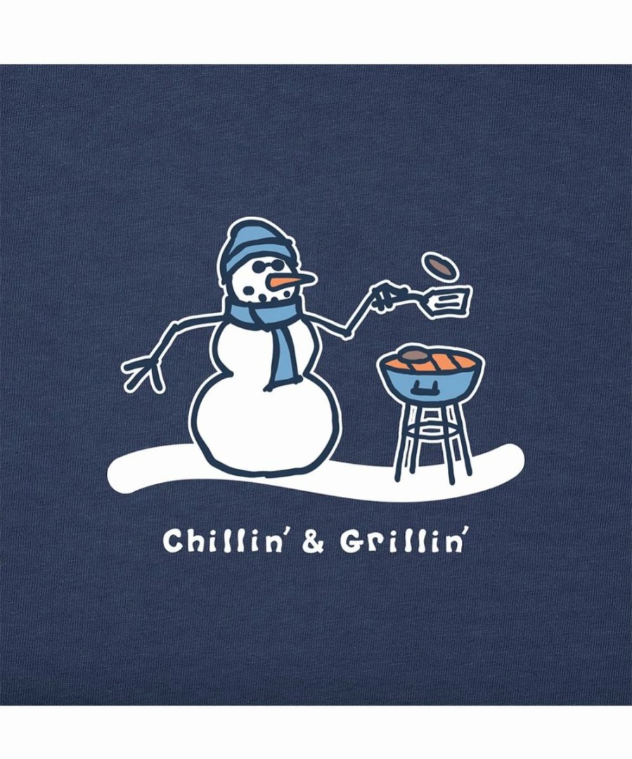 Wholesale * Best Pirce Life Is Good Darkest Blue 'Chillin' & Grillin' Crusher Long-Sleeve Tee Men