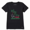 Hot * Flash Sale Life Is Good Jet Black 'Merry & Bright' Neon Crusher V-Neck Tee Women