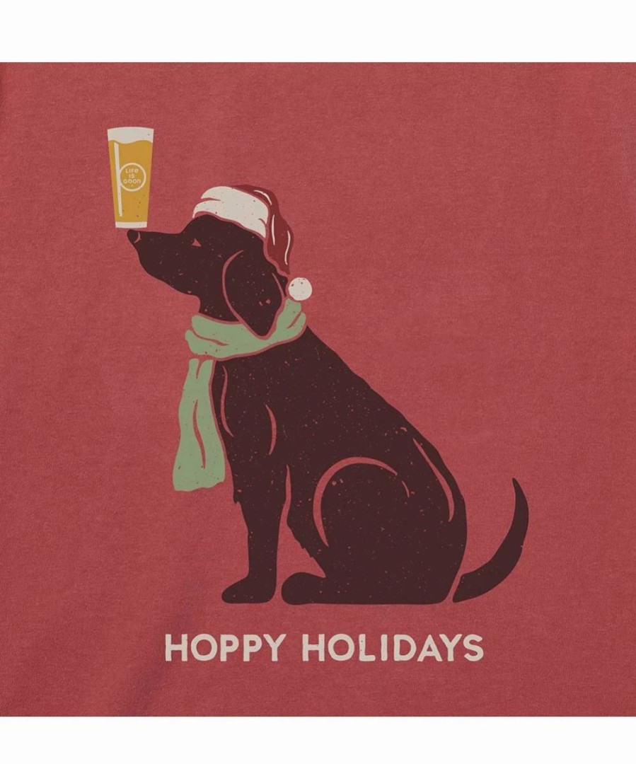 Clearance * Cheapest Life Is Good Faded Red 'Hoppy Holidays' Crusher Long-Sleeve Tee Men