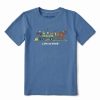 New * Best Deal Life Is Good Vintage Blue Harvest-Time Jake & Friends Logo Crewneck Tee Kids