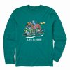 New * Best Sale Life Is Good Spruce Green 'Life Is Good' Sled Crusher Long-Sleeve Tee Men