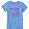 Clearance * Hot Sale Life Is Good Cornflower Blue 'The Best Things' Crusher Crewneck Tee Women & Plus