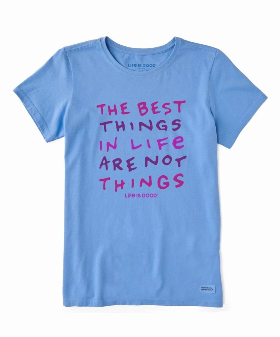 Clearance * Hot Sale Life Is Good Cornflower Blue 'The Best Things' Crusher Crewneck Tee Women & Plus