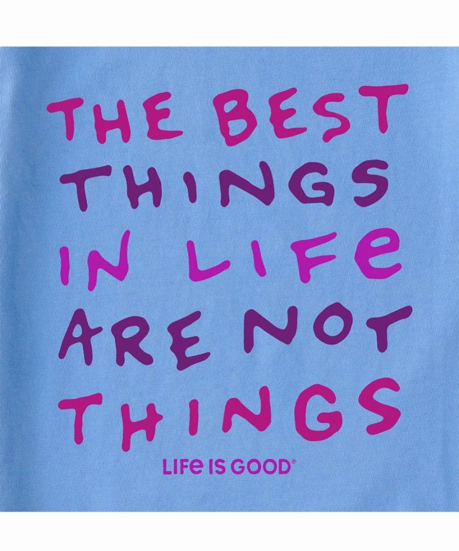 Clearance * Hot Sale Life Is Good Cornflower Blue 'The Best Things' Crusher Crewneck Tee Women & Plus