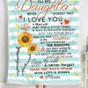 Wholesale * Discount Towelette Blue Sunflower Stripe 'To My Daughter' Throw