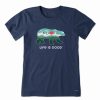 Hot * Deals Life Is Good Darkest Blue 'Life Is Good' Polar Bear Crusher Crewneck Tee Women & Plus