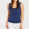 Best * Hot Sale Life Is Good Darkest Blue Ribbed Tank Women