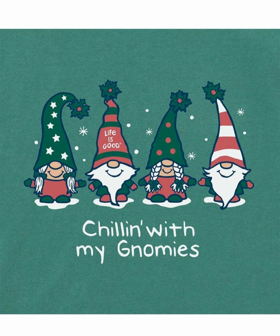 Hot * Discount Life Is Good Spruce Green 'Chillin' With My Gnomies' Crusher Long-Sleeve Top Kids