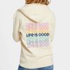 Online * Promo Life Is Good Putty White 'Life Is Good' Simply True Zip-Up Hoodie Women