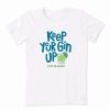 Clearance * Cheap Life Is Good Cloud White 'Keep Your Gin Up' Logo Crewneck Tee Women & Plus