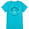 Wholesale * Cheapest Life Is Good Island Blue 'Life Can Be In Tents' Crusher-Lite Crewneck Tee Plus