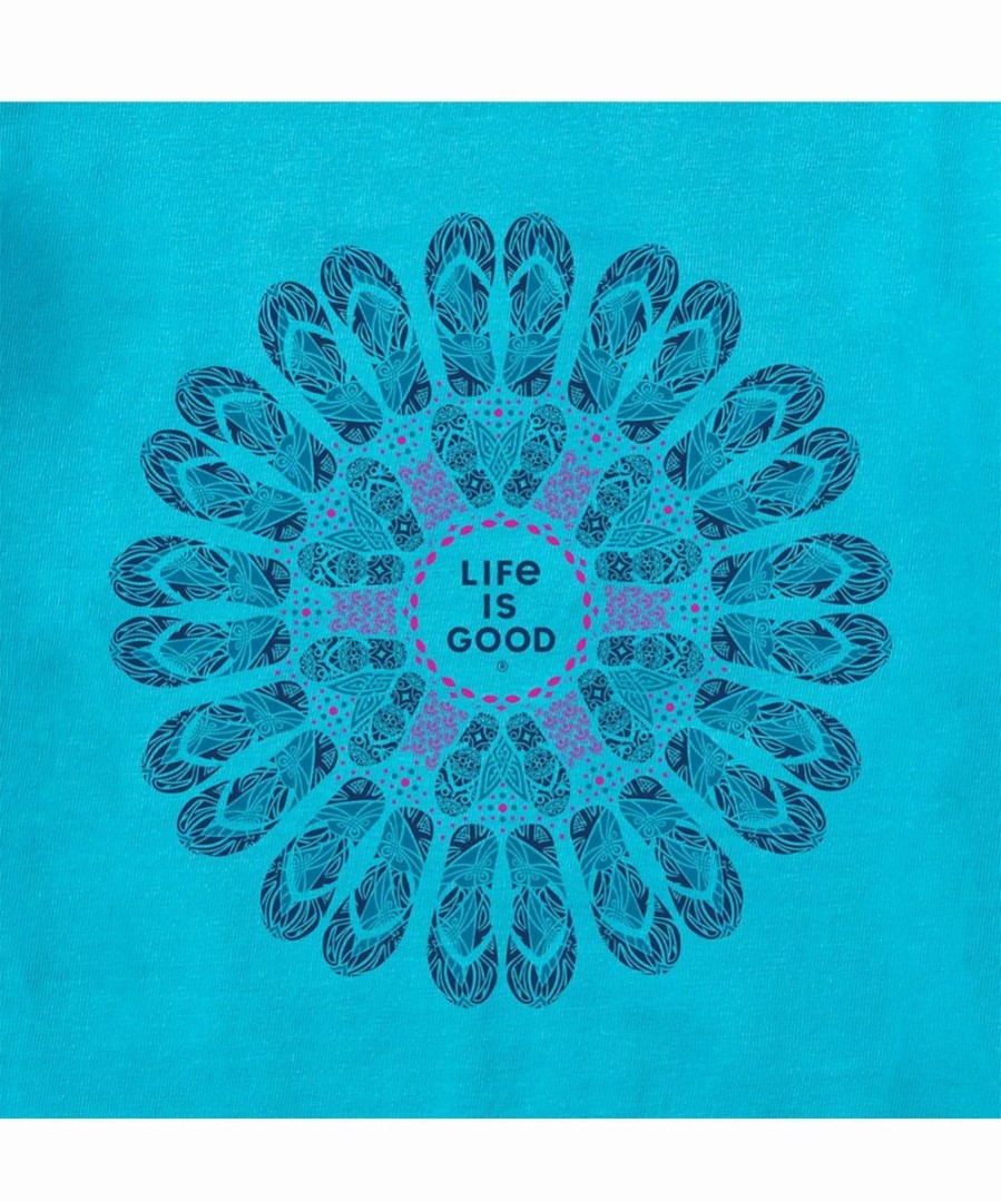 Online * Budget Life Is Good Island Blue 'Life Is Good' Flip Flop Mandala Crusher Crewneck Tee Plus