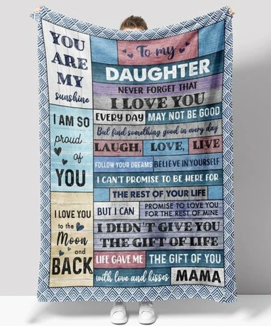 Hot * Coupon Shinichistar Blue Patchwork Message 'To My Daughter' Throw