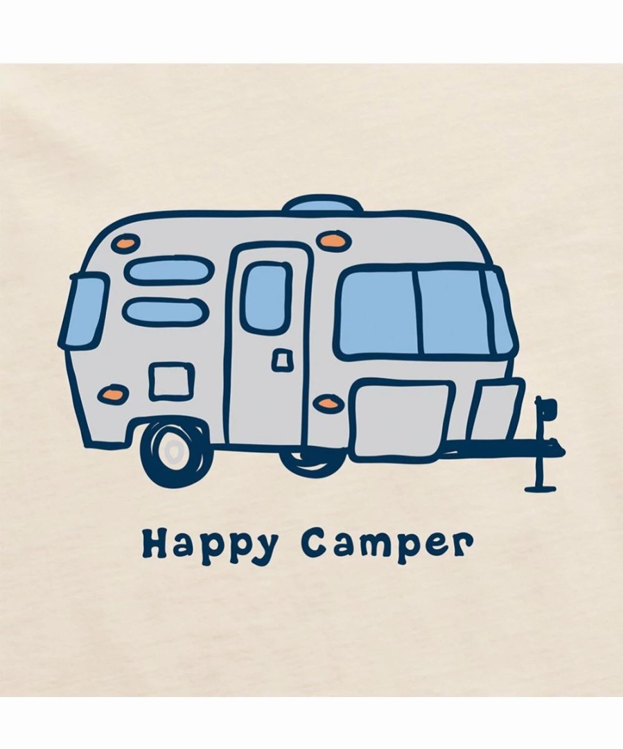 Best * Flash Sale Life Is Good Putty White 'Happy Camper' Crusher Crewneck Tee Women & Plus