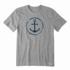 Clearance * Buy Life Is Good Heather Gray 'Life Is Good' Old Anchor Crusher Crewneck Tee Men