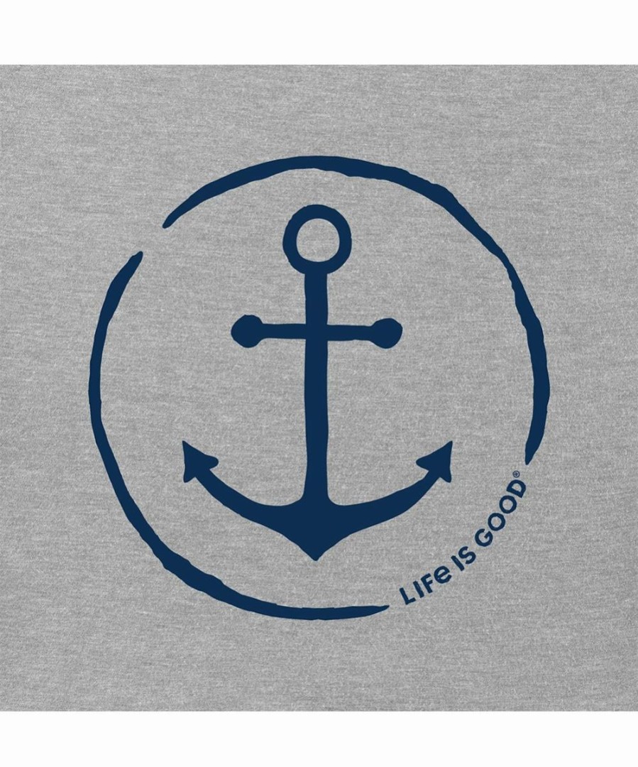 Clearance * Buy Life Is Good Heather Gray 'Life Is Good' Old Anchor Crusher Crewneck Tee Men