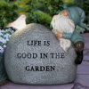 Best * Promo Exhart Teal 'Life Is Good' Solar Gnome Garden Stone