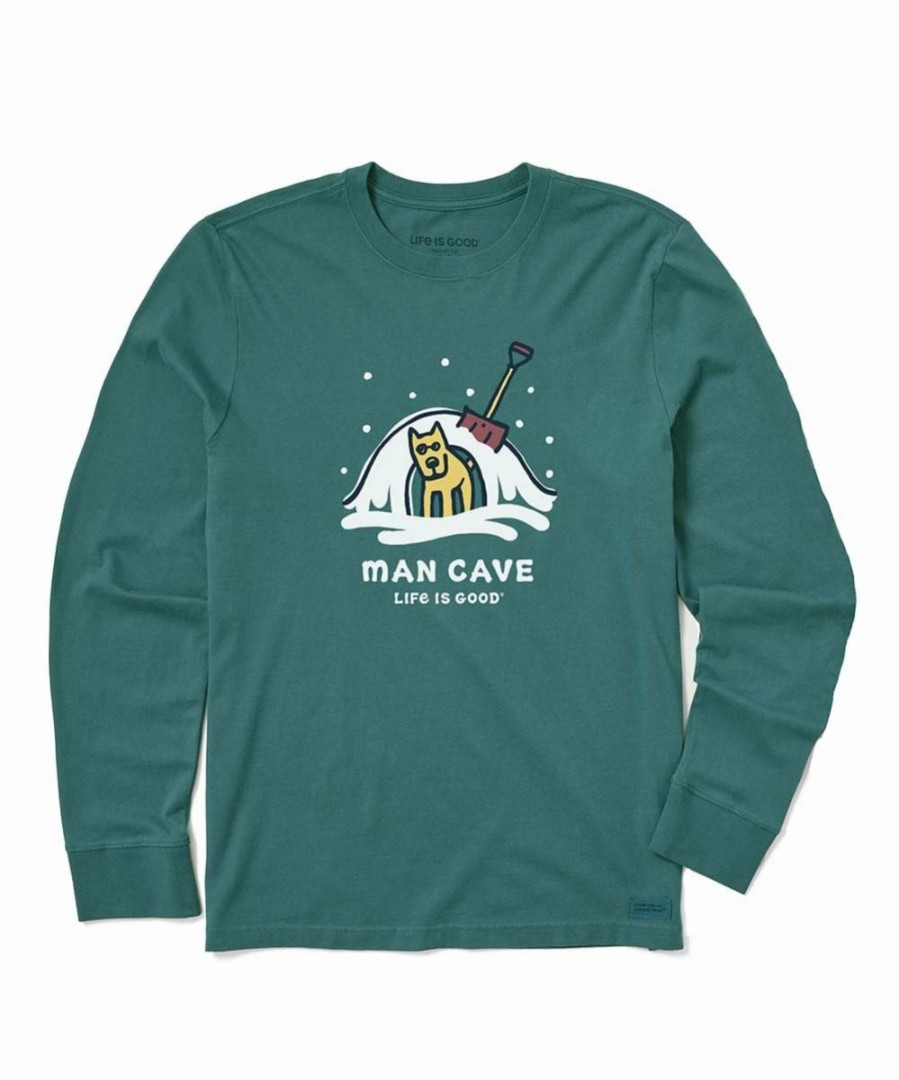 Best * Buy Life Is Good Spruce Green Rocket 'Man Cave' Crusher Long-Sleeve Tee Men