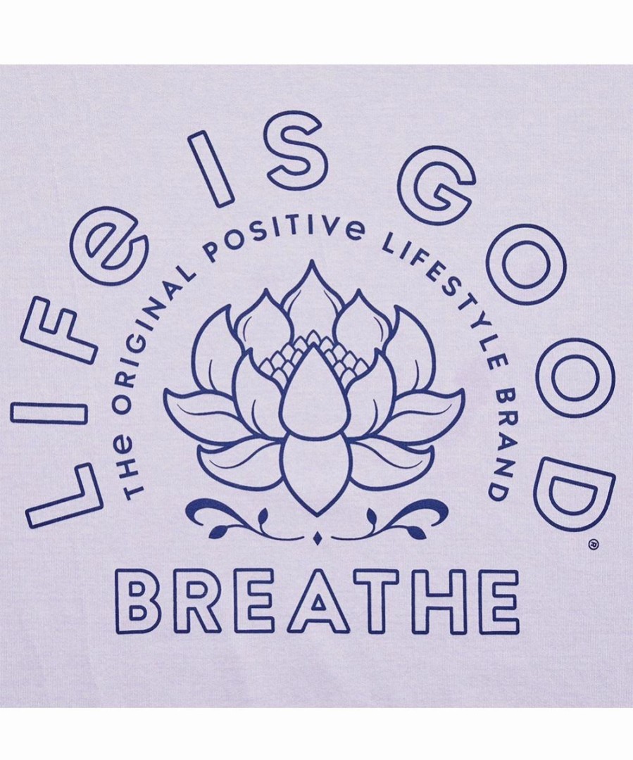 Clearance * Deals Life Is Good Lilac Purple Cationic Active 'Breathe' Lotus Crewneck Tee Women & Plus