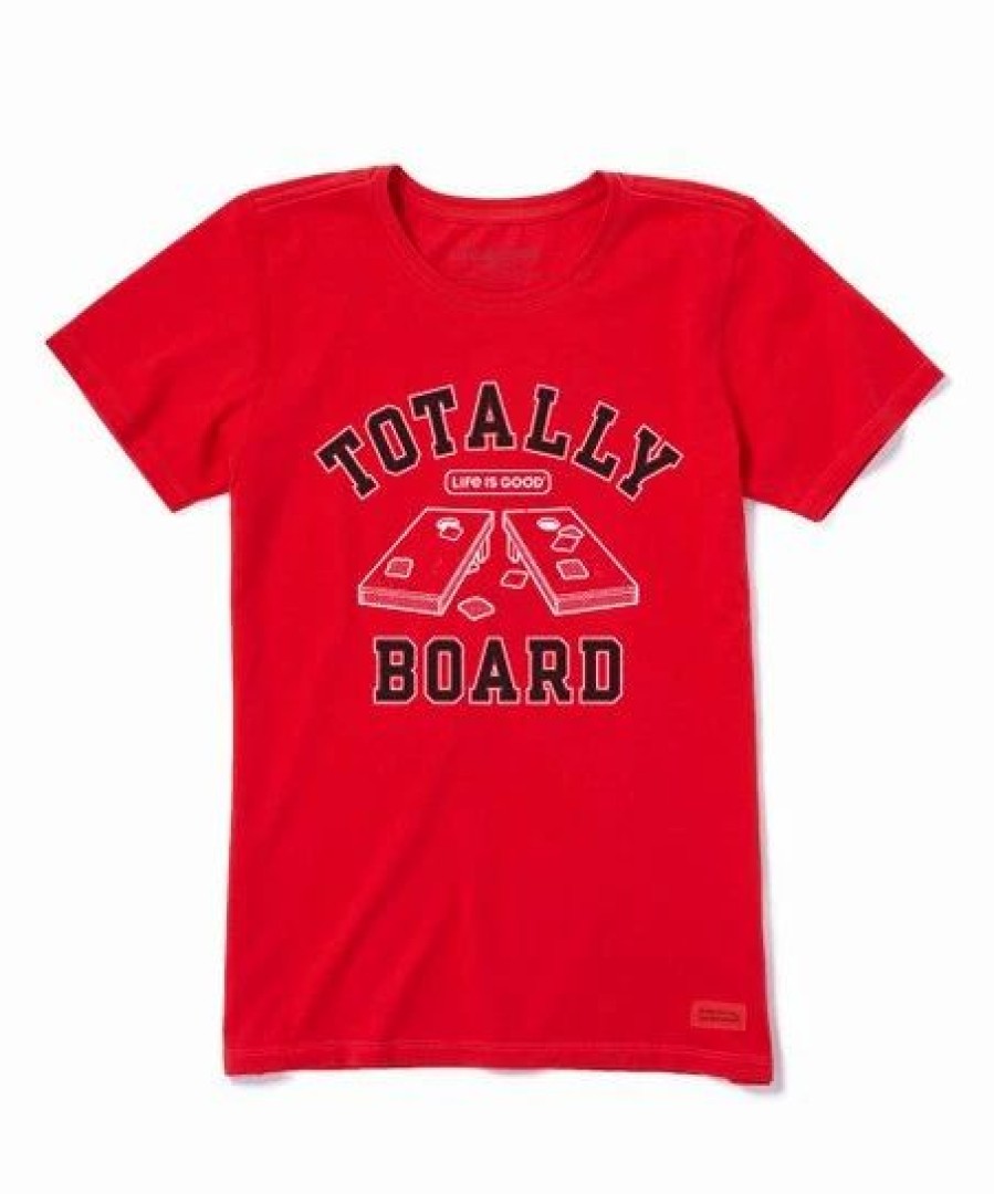 Clearance * Buy Life Is Good Positive Red 'Totally Board' Crusher Crewneck Tee Women & Plus