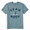 Online * Brand New Life Is Good Smoky Blue 'Yeah Buoy' Crusher Crewneck Tee Men