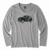 Online * Cheapest Life Is Good Heather Gray Winter Drive V-Neck Long-Sleeve Tee Women