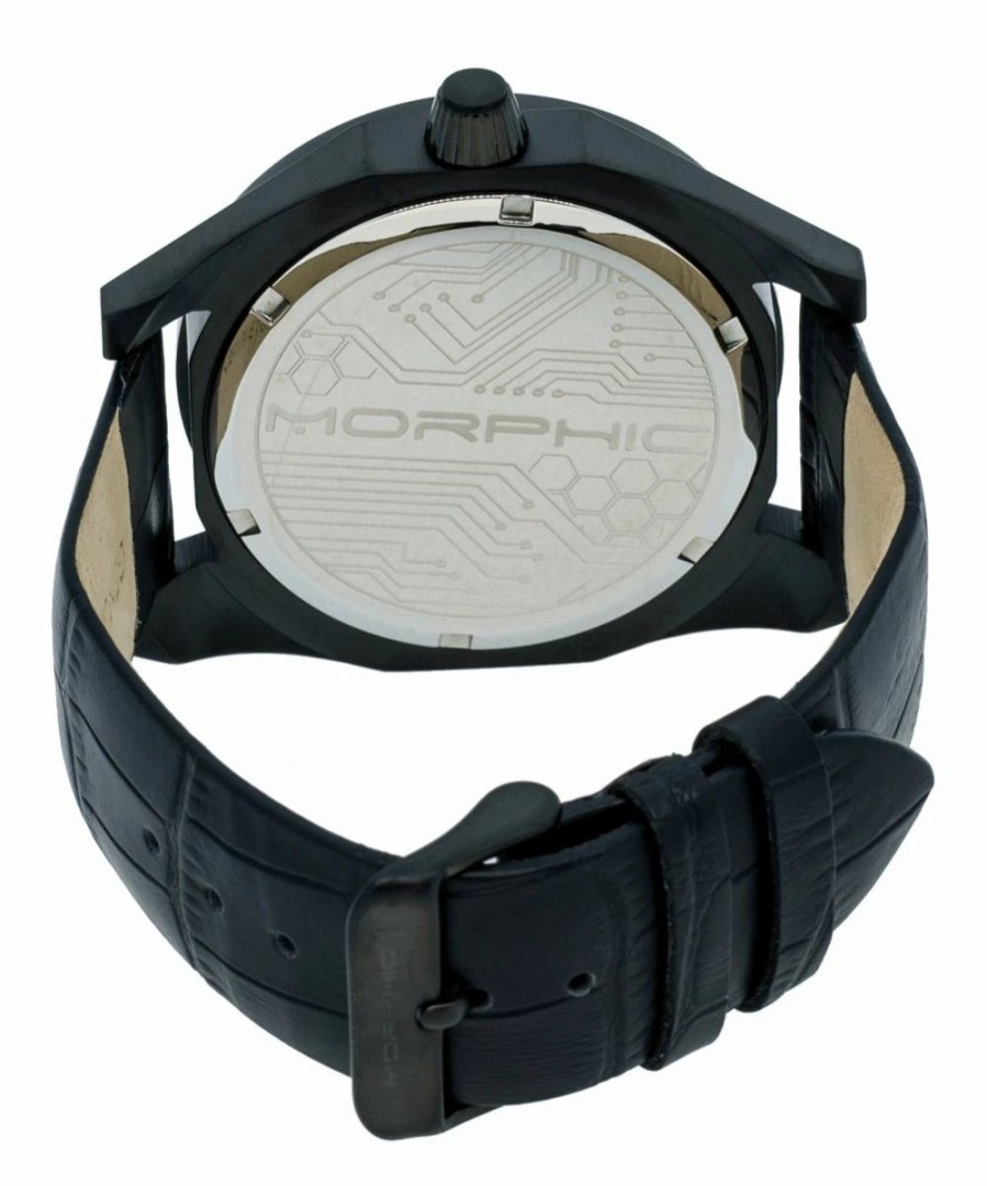 Hot * New Morphic Gunmetal & Charcoal M46 Series Leather-Strap Watch