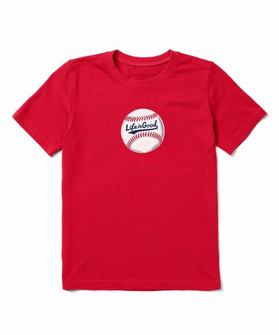 Wholesale * Deals Life Is Good Positive Red Baseball Tee Kids