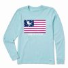 Best * Best Sale Life Is Good Beach Blue American Flag Long-Sleeve Tee Women & Plus