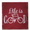 Best * New Sara'S Signs Red 'Life Is Good' Bike Wall Sign