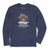 Clearance * Best Deal Life Is Good Darkest Blue Holiday Cabin Long-Sleeve Tee Men