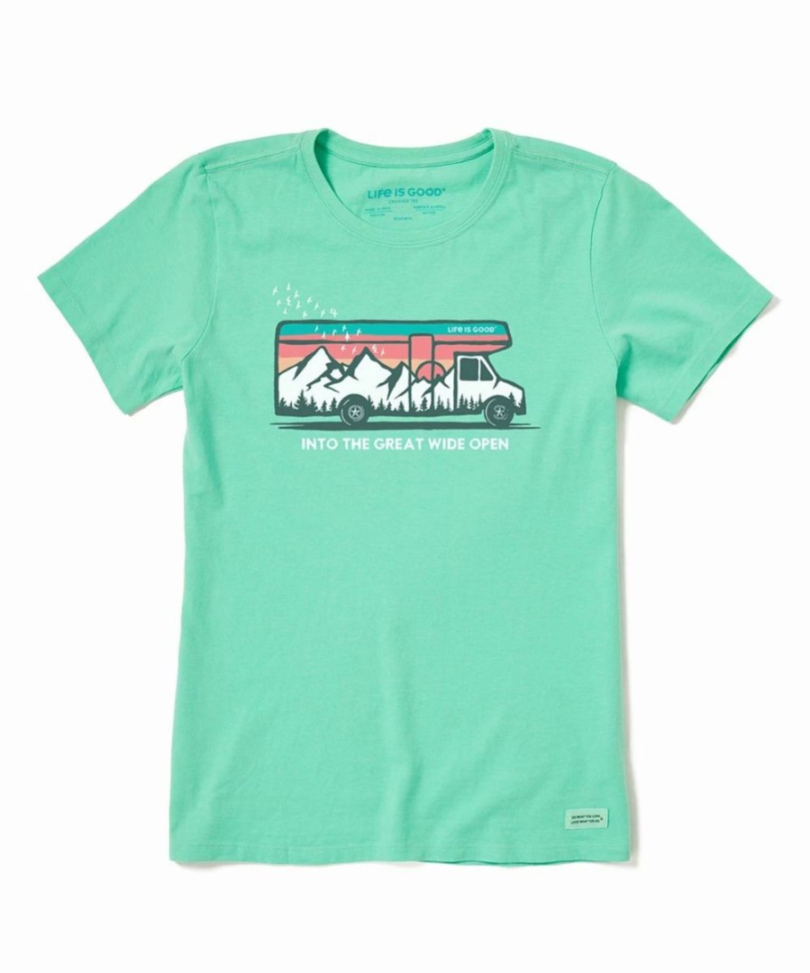 Clearance * Promo Life Is Good Spearmint Green 'Great Wide Open' Crusher-Lite Crewneck Tee Women