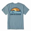 Clearance * Cheapest Life Is Good Smoky Blue 'Time Spent Fishing' Tee Men