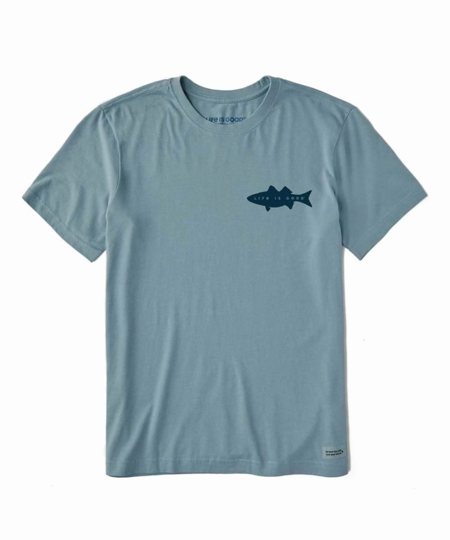 Clearance * Cheapest Life Is Good Smoky Blue 'Time Spent Fishing' Tee Men