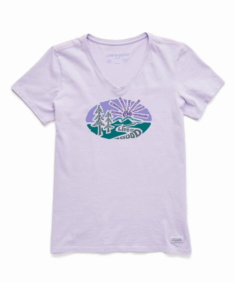 New * Coupon Life Is Good Lilac Purple 'Life Is Good' Landscape Crusher-Lite Crewneck Tee Plus