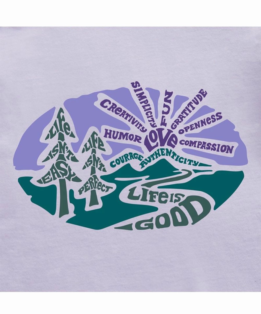 New * Coupon Life Is Good Lilac Purple 'Life Is Good' Landscape Crusher-Lite Crewneck Tee Plus