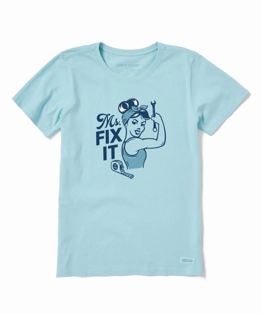 New * Deals Life Is Good Beach Blue 'Ms. Fix It' Crusher-Lite Crewneck Tee Women