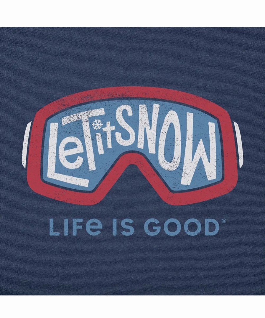 Online * Coupon Life Is Good Darkest Blue 'Let It Snow' Goggles Crusher Long-Sleeve Tee Men & Big