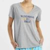 New * Cheap Life Is Good Heather Gray 'Kindness Is Free' V-Neck Pajama Top Women