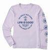 Hot * Flash Sale Life Is Good Lilac Purple 'Love' Daisy Long-Sleeve Crusher Crewneck Tee Women