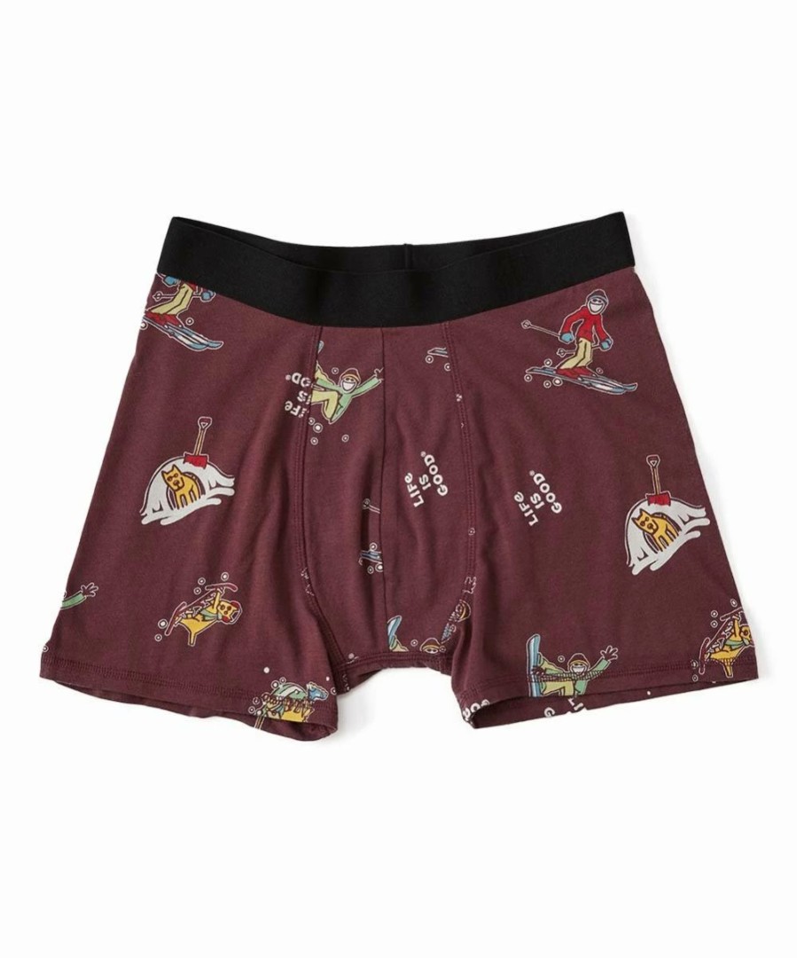 Online * Flash Sale Life Is Good Mahogany Brown Logo Ski Boxer Briefs Men