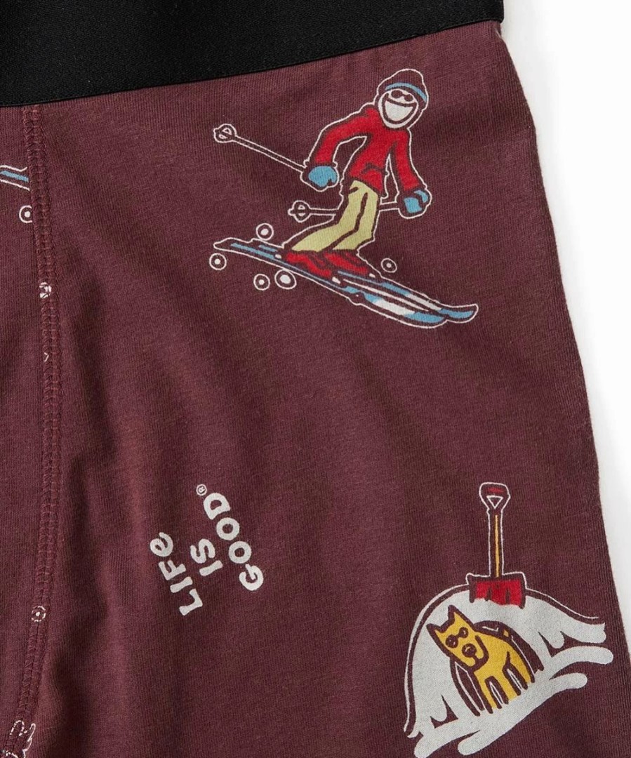 Online * Flash Sale Life Is Good Mahogany Brown Logo Ski Boxer Briefs Men