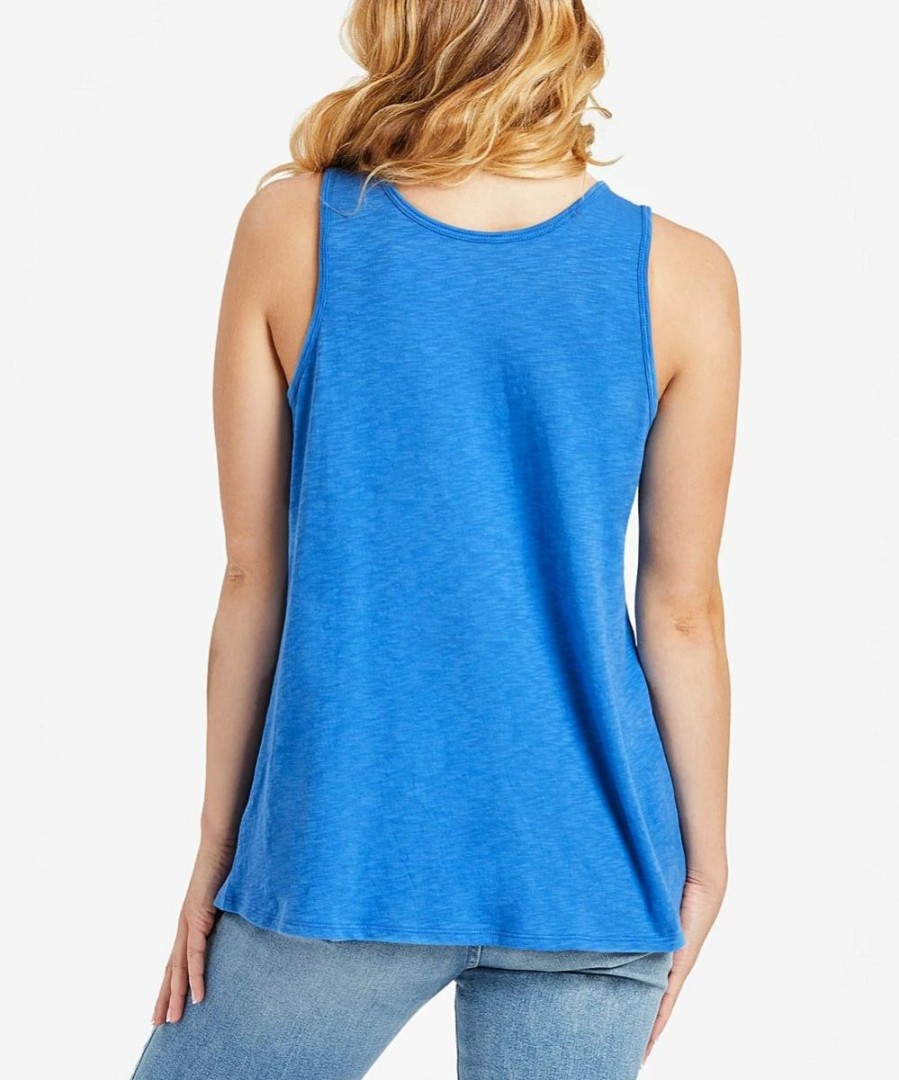 Hot * Best Pirce Life Is Good Royal Blue Textured 'Happiness Wave' Tank Women & Plus